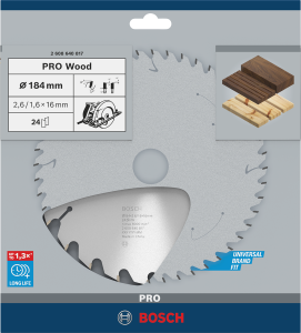 BOSCH Pro Wood 184 mm 24 Diş Ahşap Daire Testere Bıçağı