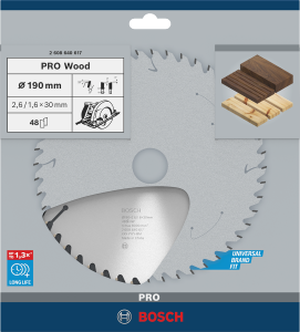 BOSCH Pro Wood 190x30 mm 48 Diş Ahşap Daire Testere Bıçağı