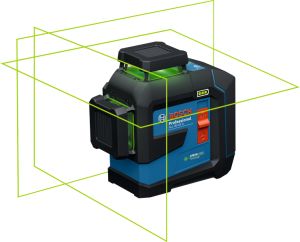 BOSCH GLL 80-33 G Yeşil Lazer Terazi 3x360 Derece Mıknatıs Sehpalı