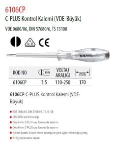 CETA-FORM 6106 CP C-Plus Kontrol Kalemi (VDE-Büyük)-3.5x170 mm.