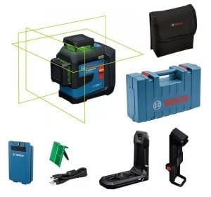 BOSCH GLL 80-33 G Yeşil Lazer Terazi 3x360 Derece Mıknatıs Sehpalı