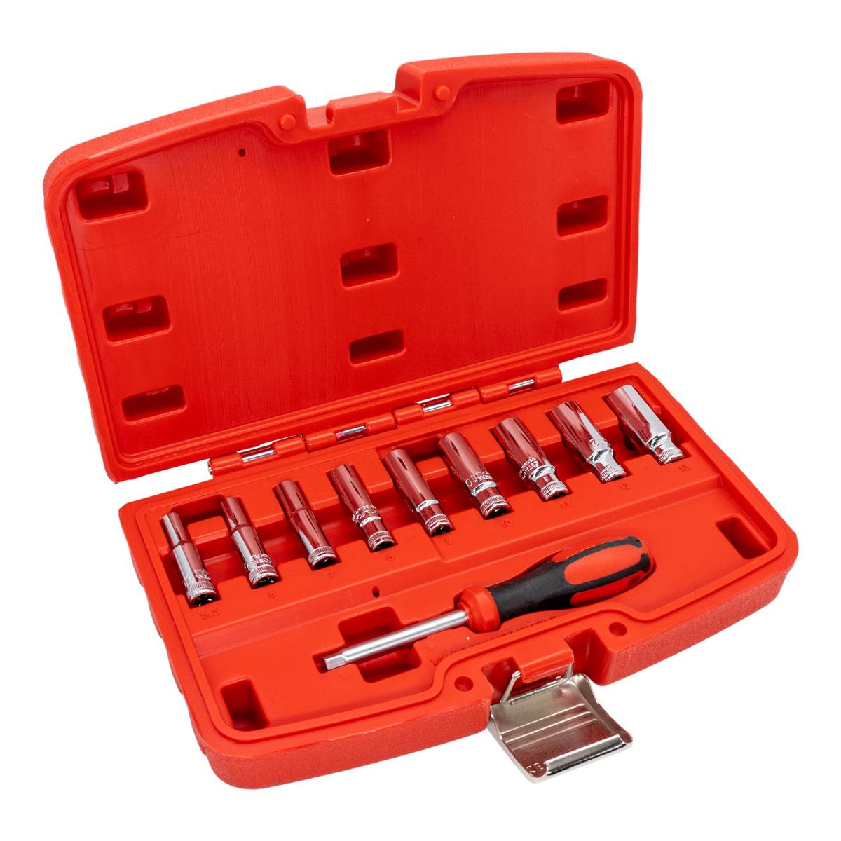 CETA-FORM C04-10PH0 Altı Köşe Derin Lokma Anahtar Takımı 10 Parça 1/4''