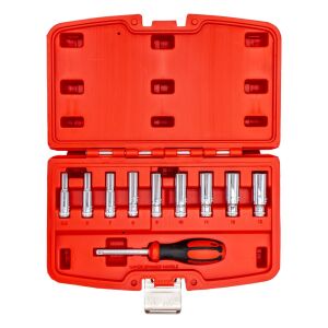 CETA-FORM C04-10PH0 Altı Köşe Derin Lokma Anahtar Takımı 10 Parça 1/4''