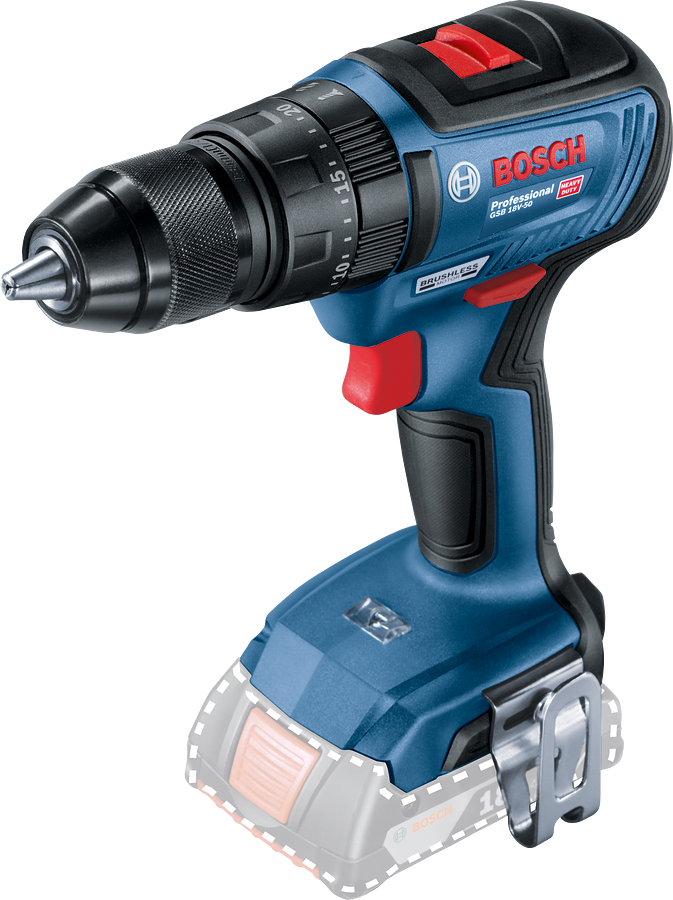 BOSCH GSB 18V-50 Kömürsüz Şarjlı Matkap (Akü ve Şarj Aleti Hariç)