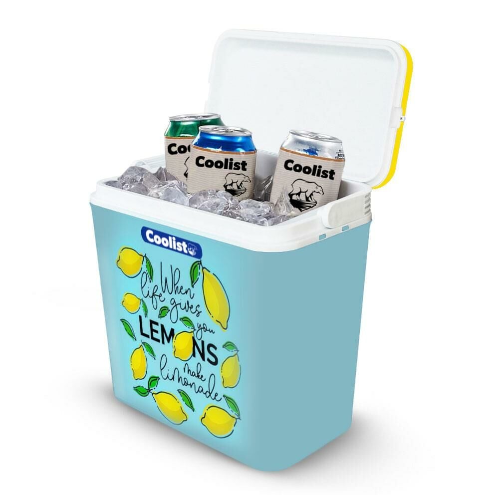 COOLIST CLB30LM 3 Adet 400 Gr Buz Kaseti + 30 Litre Limon Desenli Buzluk