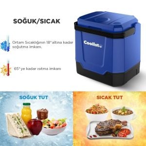 COOLIST CLT33 Sıcak - Soğuk Oto Buzdolabı 33 Litre 12/220 Volt