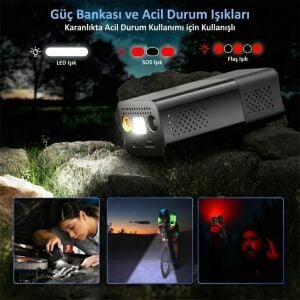 KOBB KB412 Li-İon Şarjlı Dijital Göstergeli Akıllı Lastik Şişirme Pompası + Powerbank + SOS + Led Lamba 150 Psi