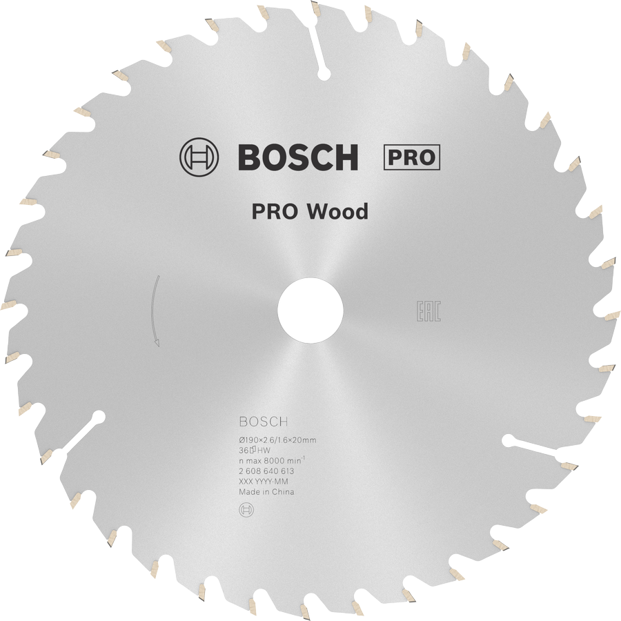 BOSCH Pro Wood 190x20 mm 36 Diş Ahşap Daire Testere Bıçağı