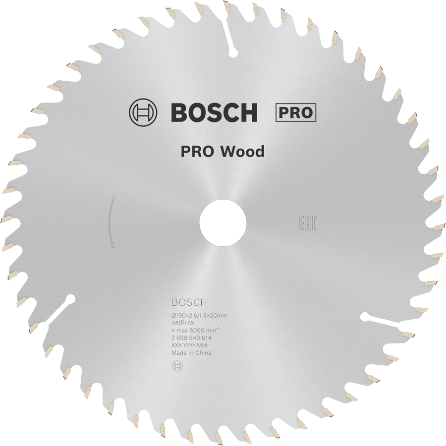 BOSCH Pro Wood 190x20 mm 48 Diş Ahşap Daire Testere Bıçağı