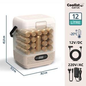 COOLIST CLK12C Taşınabilir Kompresörlü Oto Buzdolabı 12 Litre (12/24 Volt)