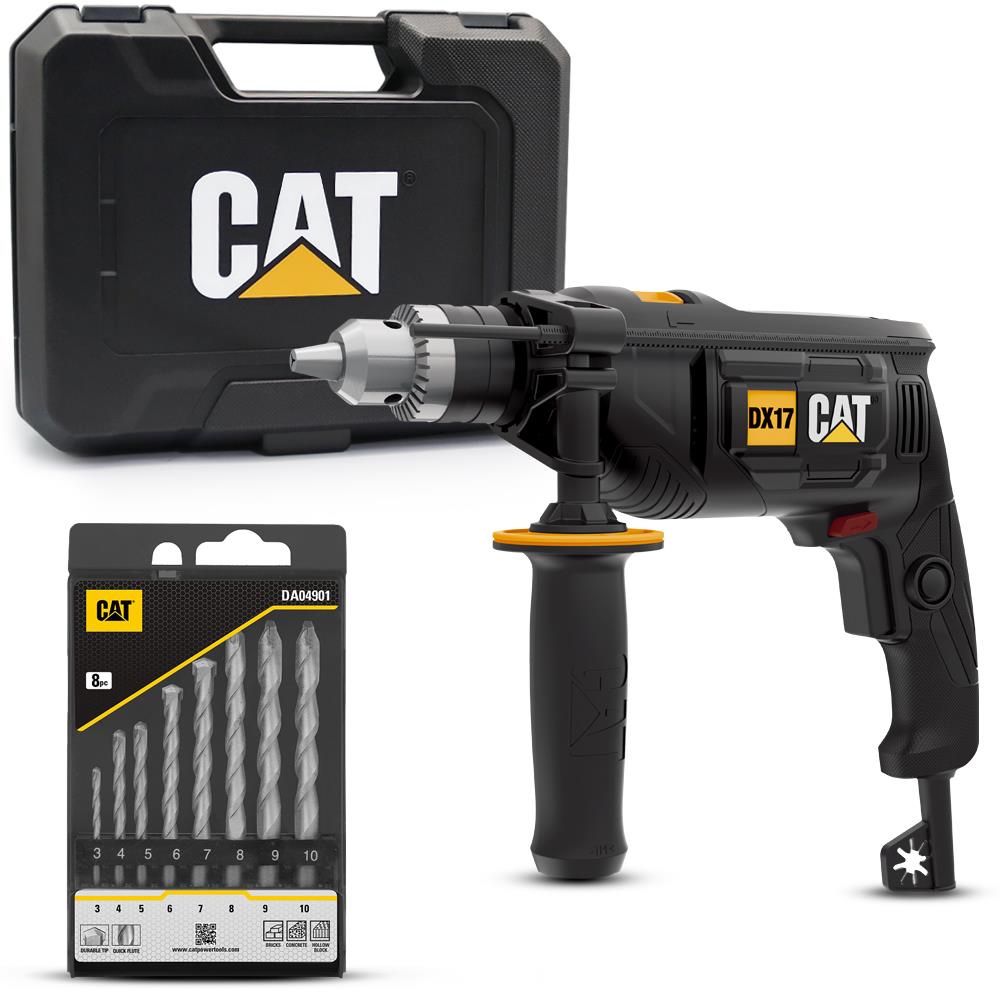 デットベア CAT DX17.1 750Watt 13mm Profesyonel Darbeli Matkap + 8 Parça