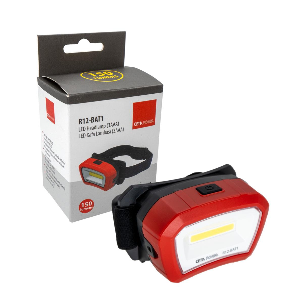 CETA-FORM R12-BAT1 Led Pilli Kafa Feneri 150 Lümen