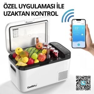 COOLIST CLK25B Taşınabilir Kompresörlü Bluetooth Bağlantılı Oto Buzdolabı 25 Litre (12/24 Volt)