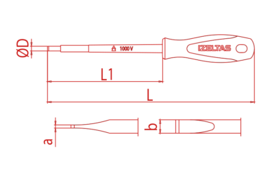 İZELTAŞ 1000V İzoleli Elektrikçi Tornavida 6.5 x 150 mm (4140 17 6515)