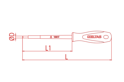 İZELTAŞ 1000V Yıldız İzoleli Elektrikçi Tornavida 4.5x80 (4145 18 4580)