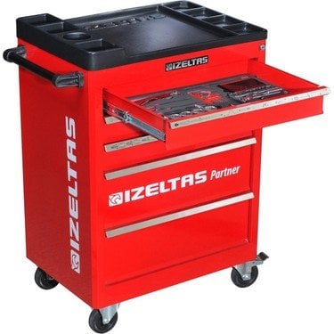 İZELTAŞ Partner Seri 118 Parça Dolu Takım Arabası 5 Çekmeceli