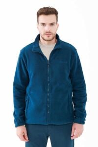 2AS SAKA Tam fermuarlı Erkek Polar Sweatshirt Lacivert