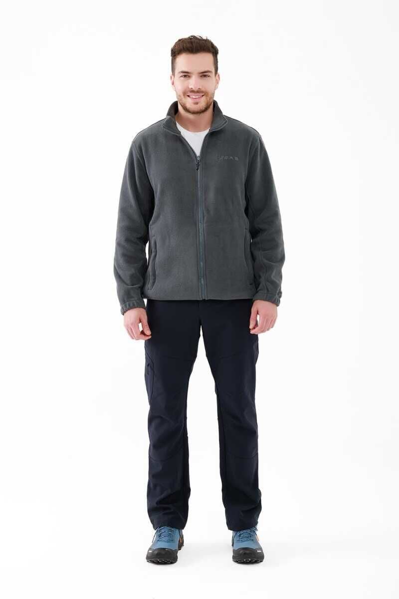 2AS SAKA Tam fermuarlı Erkek Polar Sweatshirt Antrasit