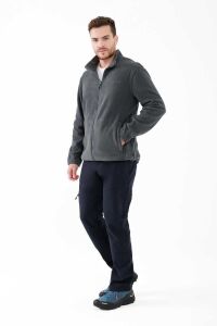 2AS SAKA Tam fermuarlı Erkek Polar Sweatshirt Antrasit