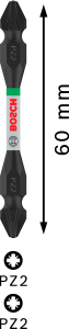 BOSCH Impact Control PZ2x65 Çift Taraflı Yıldız Bits Uç (Torklu Vidalamalar için)