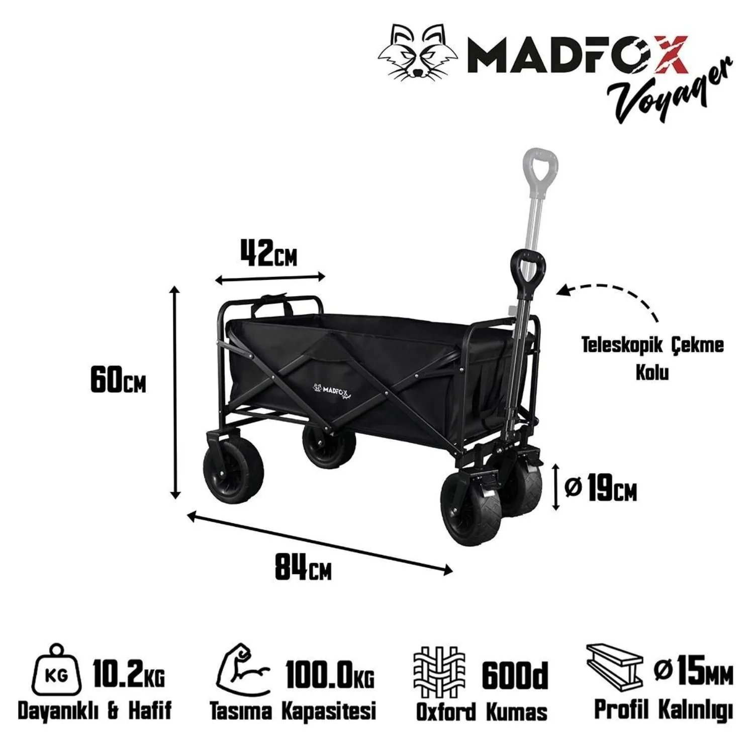 MADFOX Voyager Katlanır Çok Amaçlı Taşıma Arabası