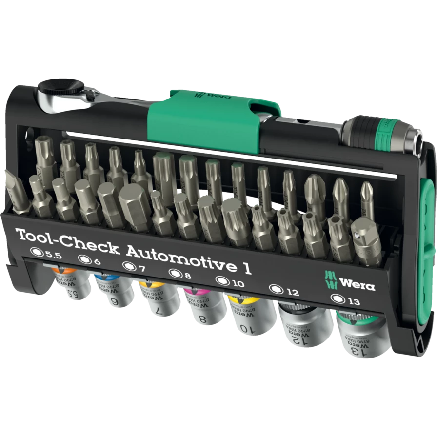 WERA Tool-Check Automotive 1 Lokma ve Bits Uç Takımı 38 Parça