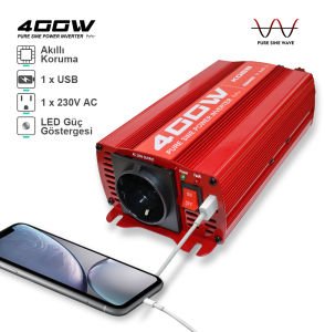 KOBB KBN400 Araç İçi Inverter Dönüştürücü 12V/220V 400 Watt