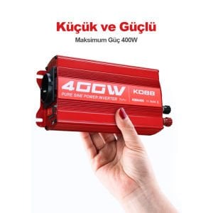 KOBB KBN400 Araç İçi Inverter Dönüştürücü 12V/220V 400 Watt