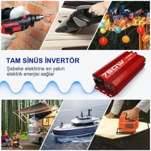 KOBB KBN750 Araç İçi Inverter Dönüştürücü 12V/220V 750 Watt