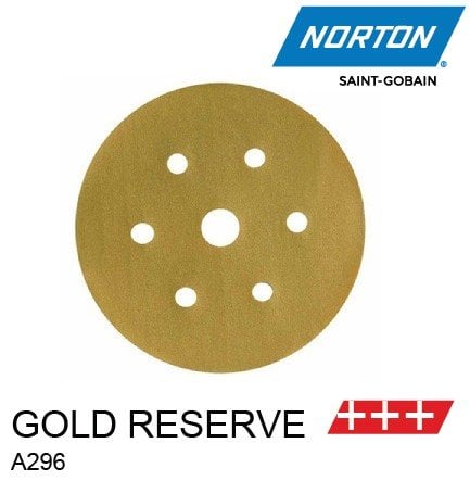 NORTON A296 150 mm 7 Delikli Yuvarlak Cırtlı Velcro Zımpara GOLD