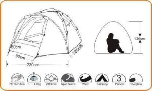 WILDLAND Moon Nest Üç Mevsim İki Kişilik Otomatik Kamp Çadırı