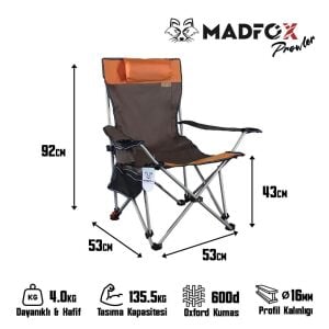 MADFOX Prowler 3 Kademeli Yatabilen Kamp Sandalyesi (547269)
