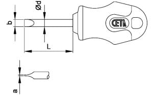 CETA-FORM F13-055-025 C-Plus Topaç Düz Uçlu Tornavida 5.5x25 mm