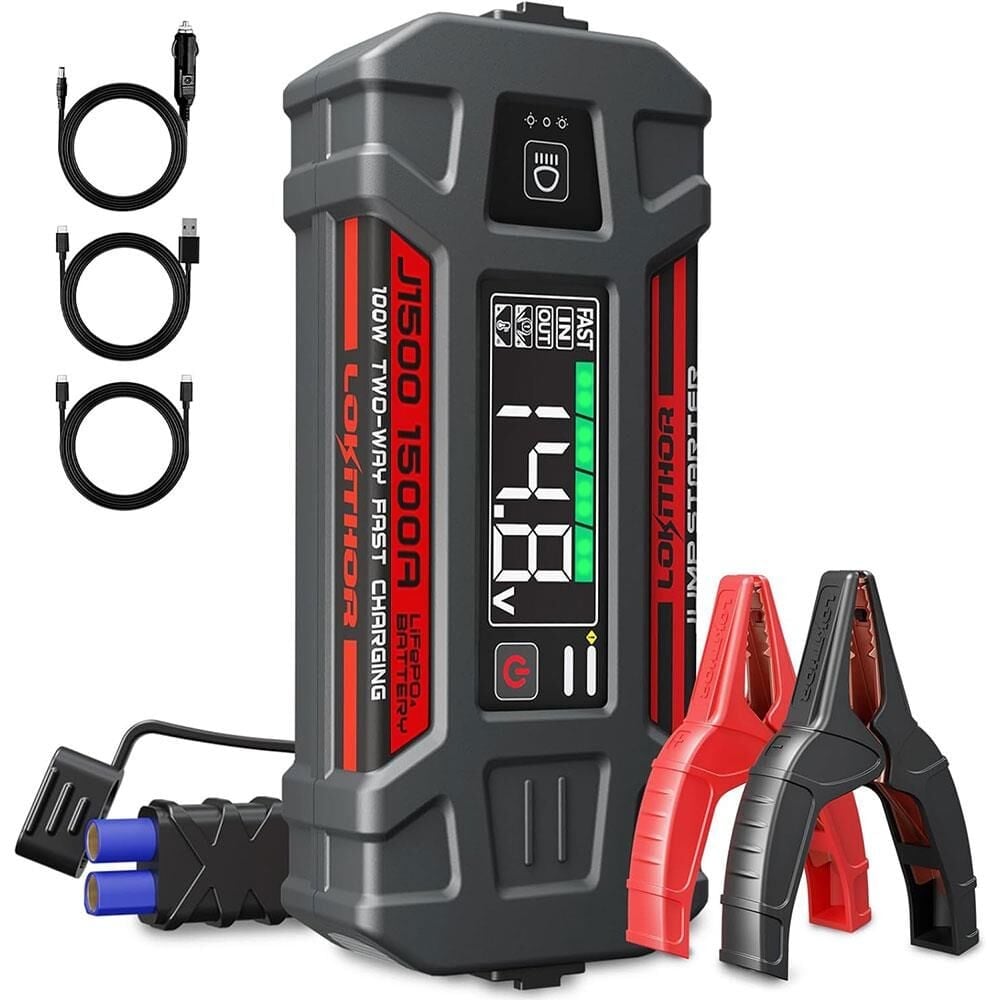 LOKİTHOR J1500 12V 1500 Amper LİFEP04 Akıllı Akü Takviye + Powerbank+Led Lamba  AKILLI AKÜ TAK