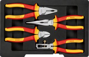BOSCH Profesyonel VDE 1000 Volt 4 Parça Elektrikçi Pense Seti (1600A02NG1)