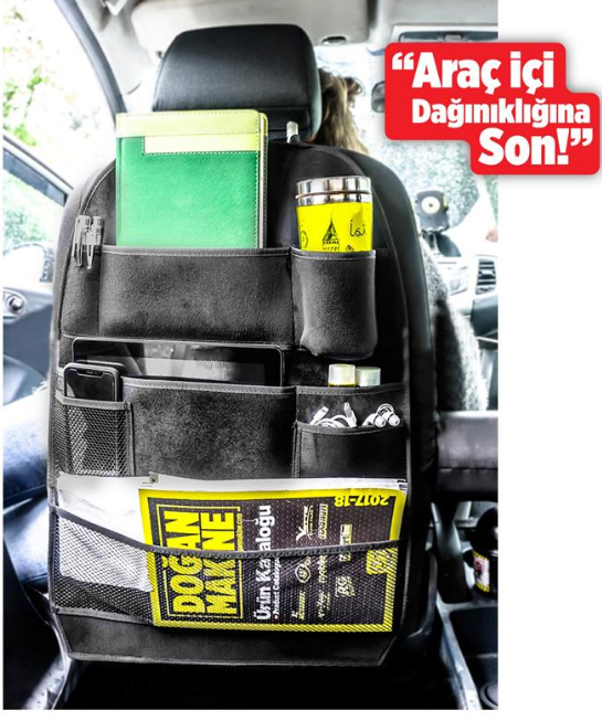 AUTOMIX Koltuk Arkası Süet Organizer Siyah (170.08.043636)