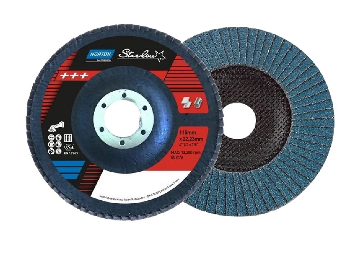 NORTON Starline 115 mm Flap Disk Zımpara Mavi ZR (Kum Seçiniz) 40