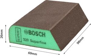 BOSCH S470 Dört Taraflı Kombi Sünger Zımpara Takoz-Sert (Kum