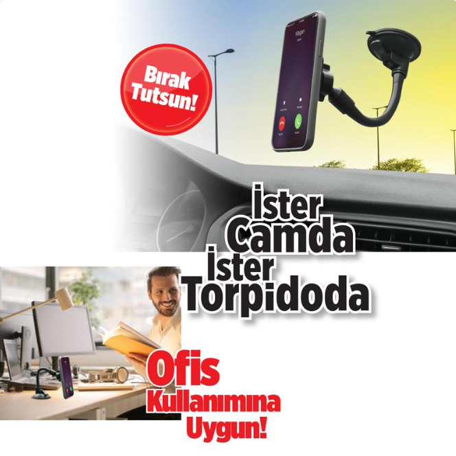 AUTOMIX Kuğu Boynu Manyetik Telefon Tutucu (190.03.044542)