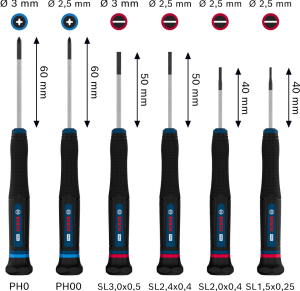 BOSCH PRO Saatçi Hassas Tornavida Seti 6 Parça