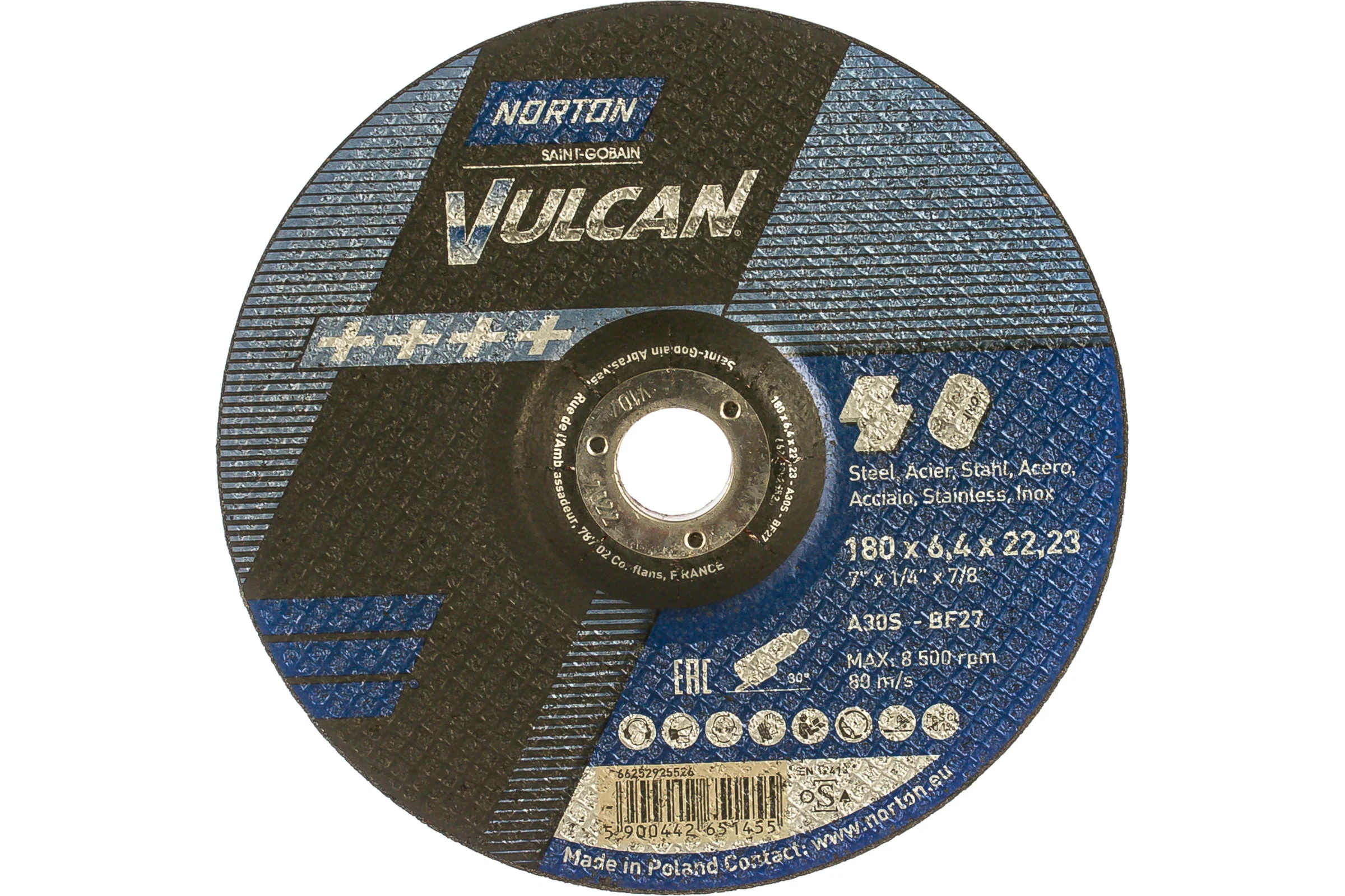 NORTON 180x6.4 mm VULCAN Metal-İnox Taşlama Taşı