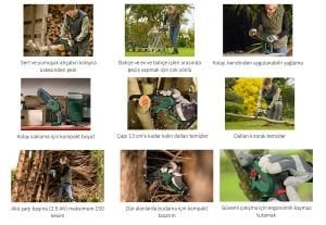 BOSCH EasyChain 18V-15-7 Şarjlı Zincirli Budama Makinası 18 Volt (Akü ve Şarj Aleti Hariç)