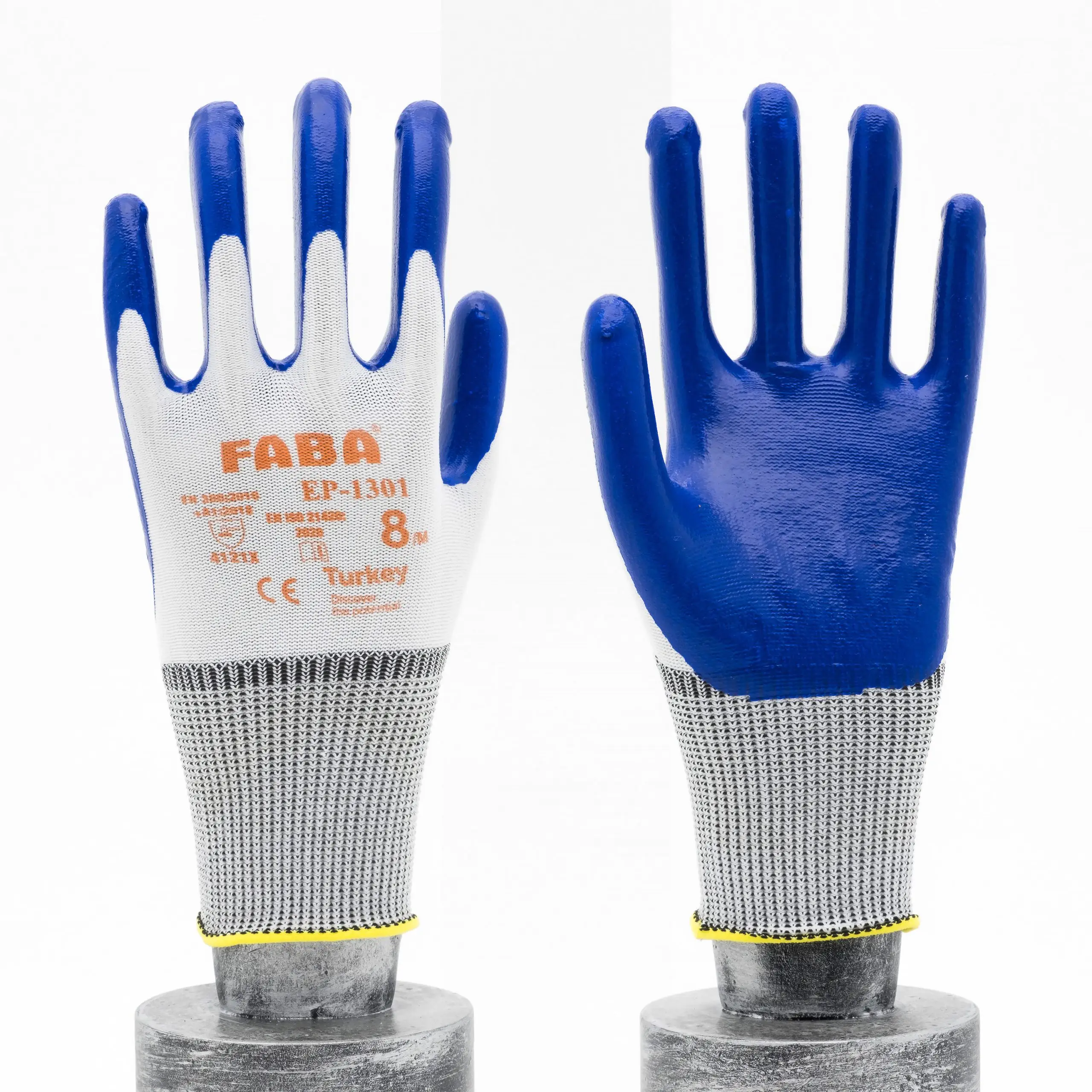 FABA EP-1301 Lacivert Nitril Kaplı Polyester Örme Eldiven No:9