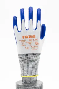 FABA EP-1301 Lacivert Nitril Kaplı Polyester Örme Eldiven No:9