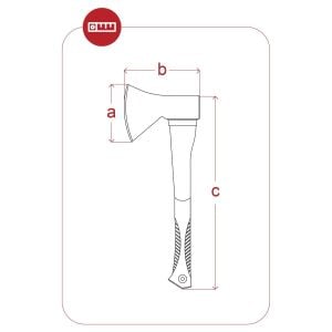 YAPAR Kırılmaz Fiber Saplı Yarma Baltası 1000 Gr 43 cm (92844)