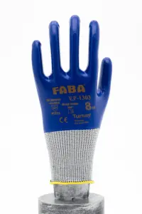 FABA EP-1303 Lacivert Nitril Kaplı Polyester Örme Eldiven No:10