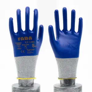 FABA EP-1303 Lacivert Nitril Kaplı Polyester Örme Eldiven No:10