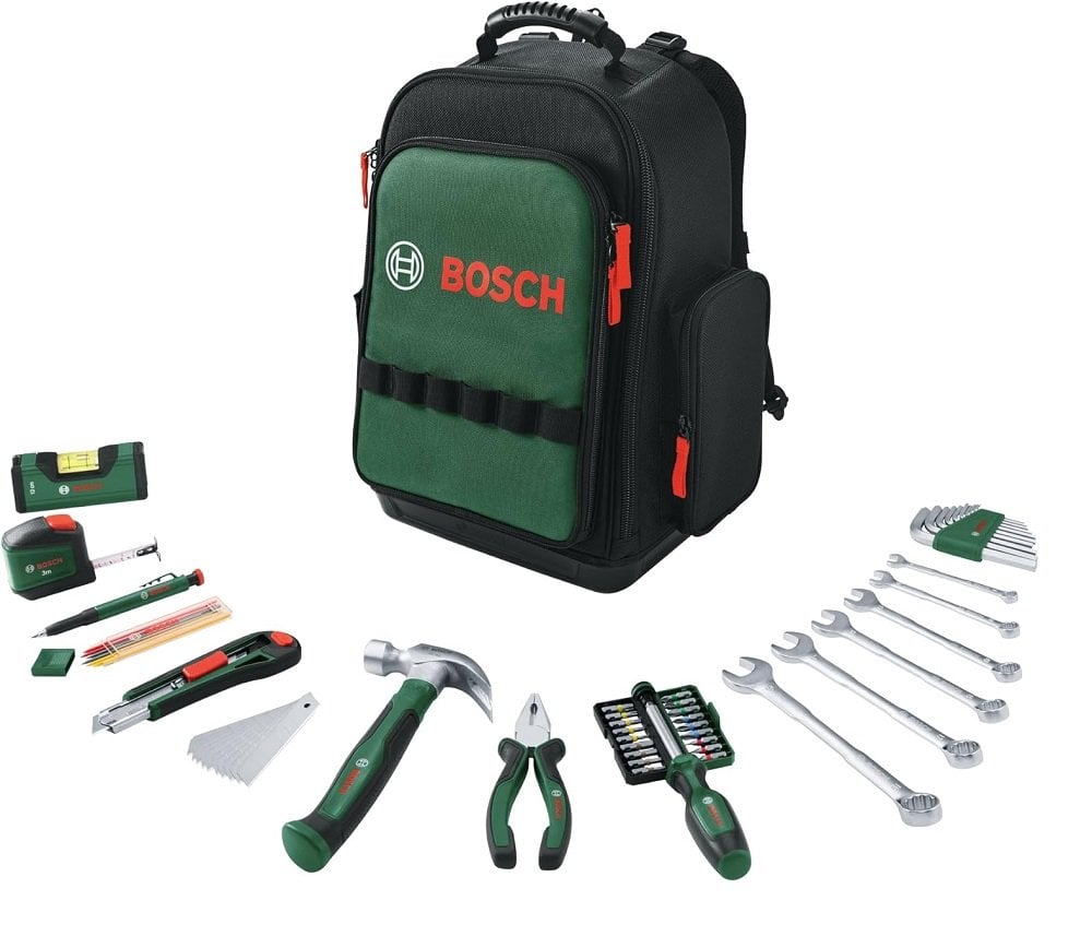 BOSCH 60 Parça Sırt Çantalı El Aletleri Takım Çanta Seti (1600A02ZA1)