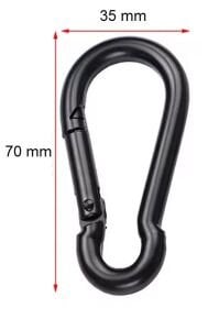 MEGPRO Boyalı Metal Kancalı Yaylı Karabina - Anahtarlık 7 mm