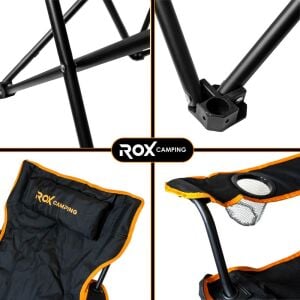 ROX Camping Siyah Katlanır Kamp Sandalyesi (153CAMP0315)